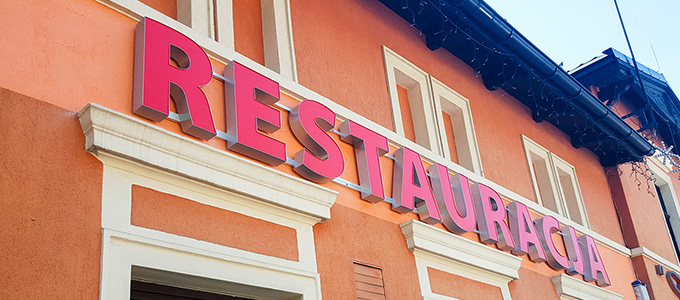 Litery 3D - Restauracja Dąbrówka